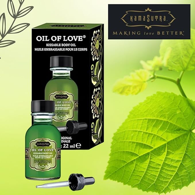 KAMA SUTRA Oil of Love The Original - .75 fl oz - Kissable Warming Body Topping for Oral Foreplay Fun, Delicious Lickable Flavor for Couples, Women, and Men. Water-Based.