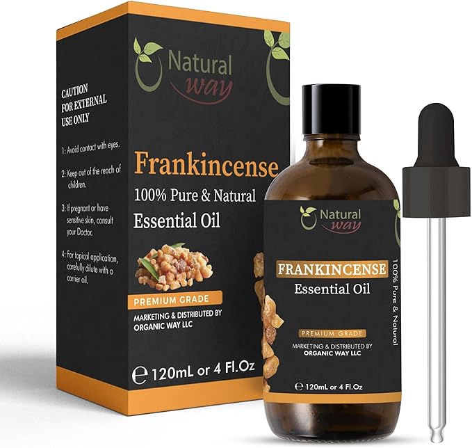 Frankincense Essential Oil | Pure Aromatherapy Oil for Diffusers, Hair Growth, Skin, Scalp Care, Massage | Refreshing Hair Oil for Women & Men | Natural Essential Oil for Diffuser | 4 Fl Oz (120 mL)