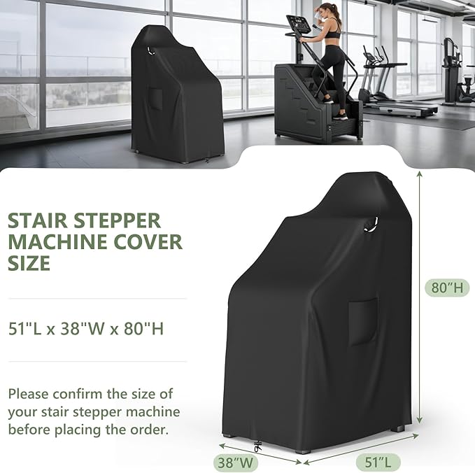 COSHNIBI Stair Stepper Machine Cover,Heavy Duty Waterproof Stair Climber Covers for Most Stair Stepper Machine,Exercise Machine Cover for Home Gym Exercise Indoor & Outdoor
