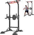 SogesPower Pull Up Bar Station Power Tower,12-Level Adjustable Multi-Function Pull Up Dip Station for Home Gym, Pull Up Bar Stand Dip Bar Strength Training Fitness Equipment