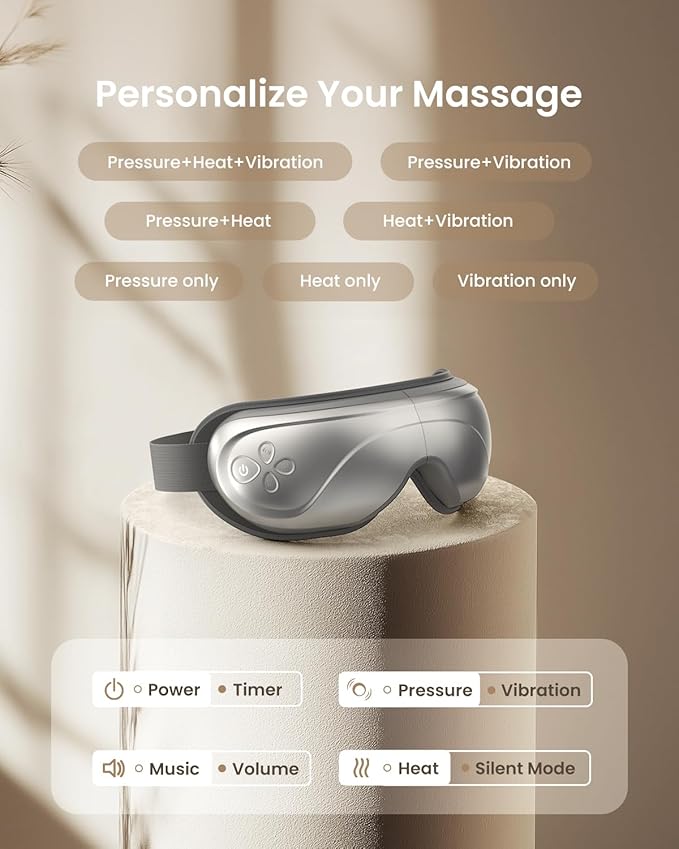 RENPHO Eye Massager with Heat and Cooling, Mothers Day Birthday Gifts for Mom Dad Women Men Heated Eye Mask for Migraine Relief Reduce Strain Improve Sleep Eyeris 2