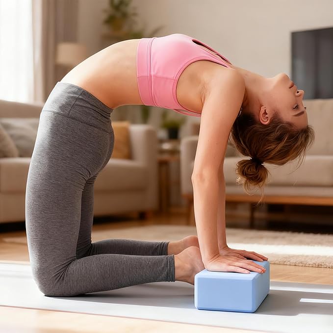 Leikefitness Yoga Blocks 2 Pack,Lightweight-High Density Eva Foam Soft Non-Slip for Yoga, Pilates, Meditation 9"×6"×3"