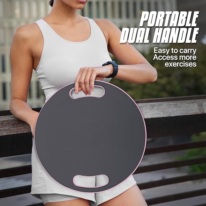 MADOG Wobble Balance Board for Adults, 15.5" TPR Non-slip Surface with Handle for Workout Core Trainer Physical Therapy, Home Gym Stability Board