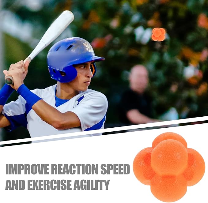 Hexagonal Reaction Ball for Hand-Eye Coordination Training Agility and Reflex Booster Orange Sports Reaction Ball for Goalkeeper Baseball Volleyball and Team Practice