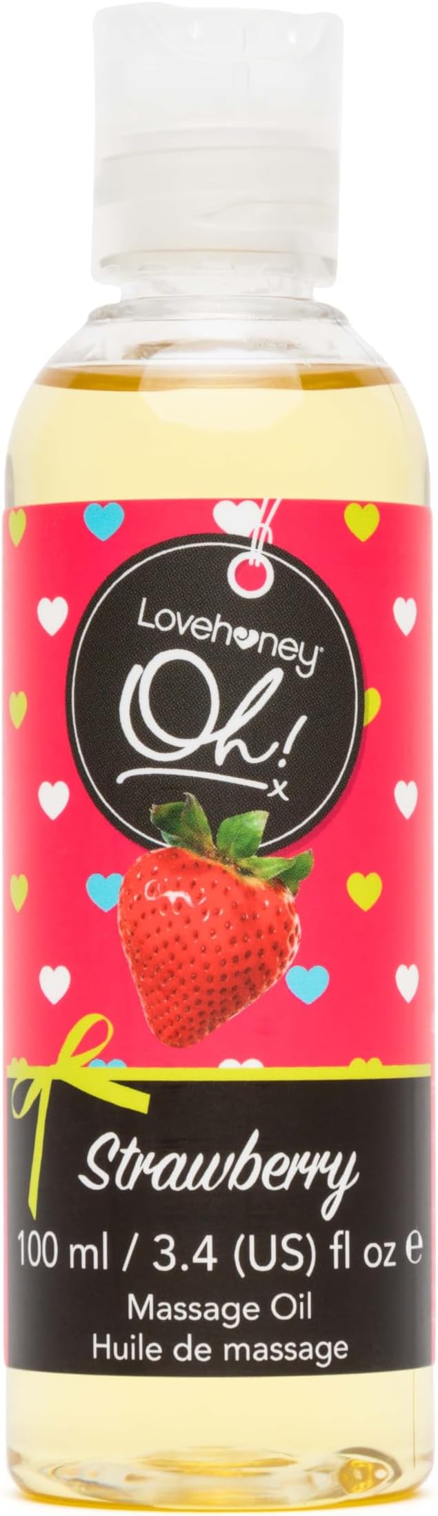 Lovehoney Strawberry Massage Oil - Infused with Essential Oils - Vegetarian Friendly - 3.4fl oz