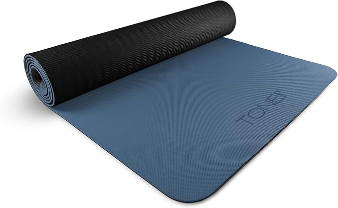 TONE Fitness Yoga Mat 1/4" Thick Non Slip Exercise & Pilates Mat for Home Workouts with Carrying Strap | Multiple Options