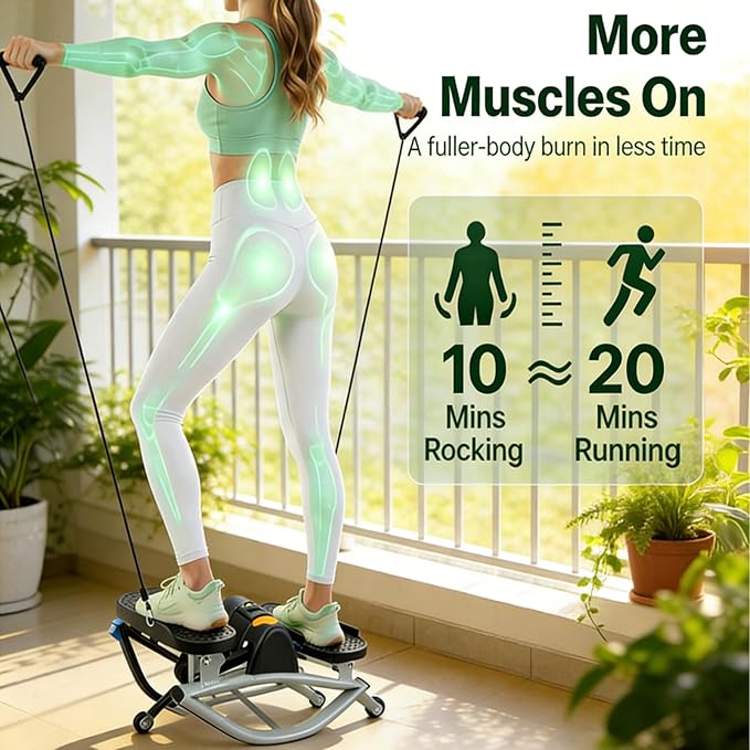 Rock Stepper Side to Side, Lateral Rocking Fitness Stepper, Home Exercise Machine with Digital Display and Time Tracking, Ideal for Leg, Glute, and Abdominal Workouts