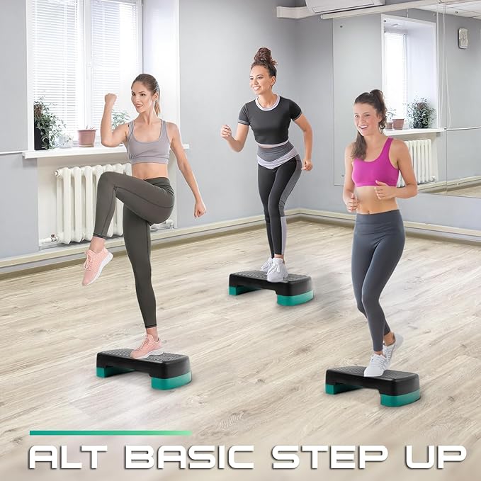 Yes4All Aerobic Exercise Step Platform, Exercise Stepper with Risers for Cardio and Strength Training, Workout Stepper for Home Gym