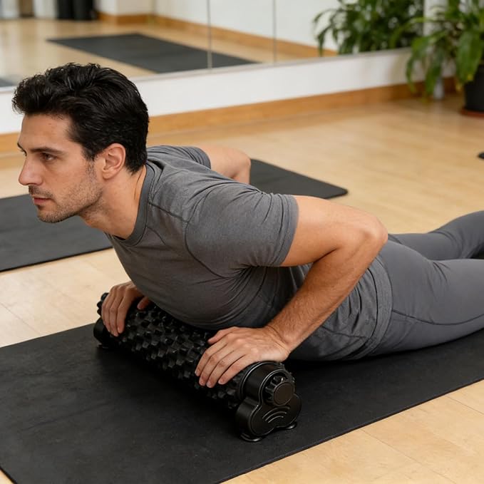 Back Foam Roller, Suction Cup Back Rolling Massage Equipment, Body Foam Roller with Holder, for Home Gym Yoga Pilates Fitness Workout Post-Sports Training