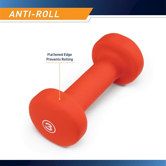 Marcy Colored Neoprene Dumbbell Hand Weights, Exercise Free Weights for Home Gym - Sold in Singles