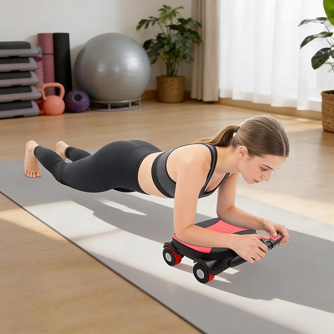 AB Roller Wheel, Four-Wheel Elbow Support Abdominal Roller, Abdominal Roller
