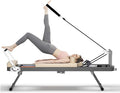 Pilates Reformer Machine for Home Gym, Foldable Pilates Machine Equipment with High Strength Alloy Springs for All Level Users, Up to 330lbs