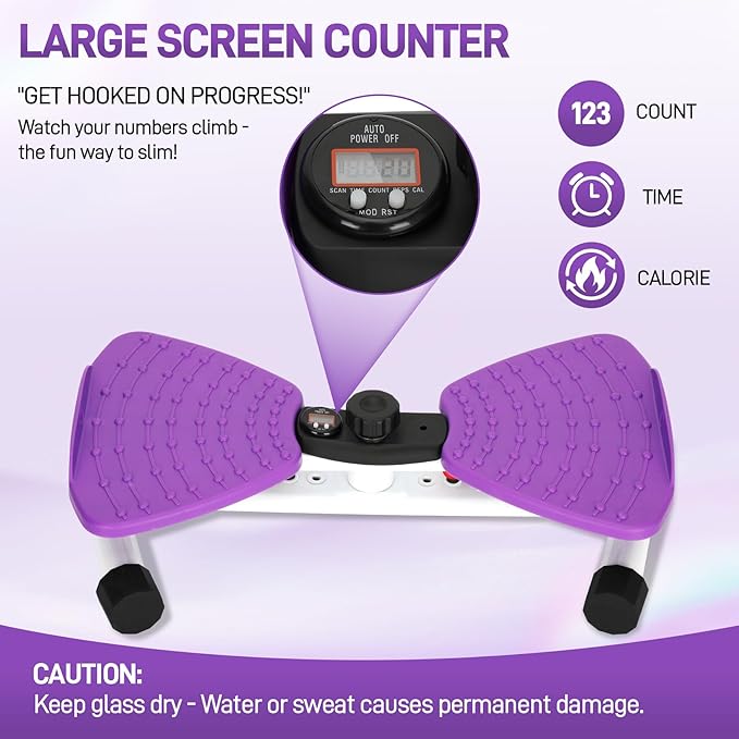 Waist Twister Machine for Home, 300lbs Capacity Ab Twister Board - Noiseless Core Workout Equipment for Belly Fat Loss, Waist Training & Abs Exercise for Women & Men with Digital Tracker Time/Reps/Calories
