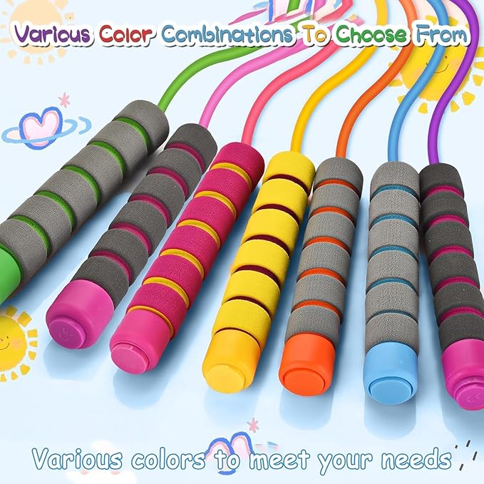 Jump Rope For Kids,Jump Rope Kids,Adjustable Soft Skipping Rope With Skin-Friendly Foam Handles For Boys,Girls,Women, Men,Exercise Activity,Outdoor Fitness