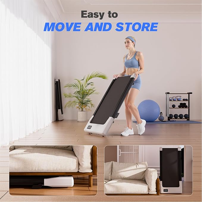 Walking Pad, 6% Walking Pad with Incline, No-Assembly Walking pad Treadmill with APP and Remote Control, LED Display, 2.5 HP Quiet Under Desk Treadmills, 300 lbs Capacity