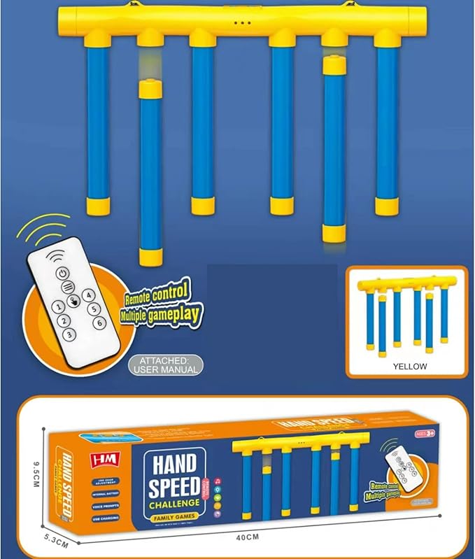 Beita Reflex Challenge Game for Adults,Reflexes Game Falling Sticks,Catching Drop Stick Game,Hand Eye Coordination Training,3 Adjustable Speed,Upgrade Remote Control