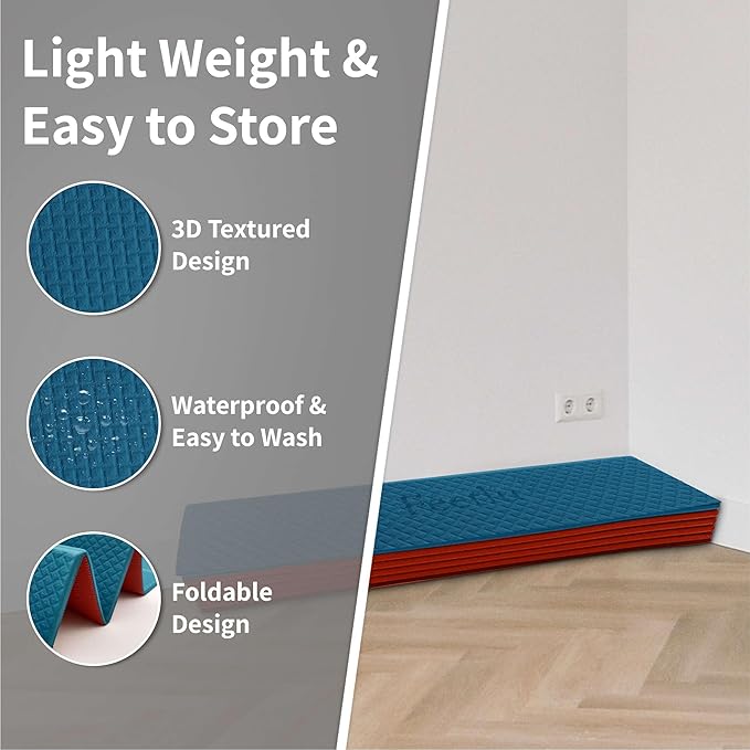 Foldable Wide & Large Yoga Mat – Cushioned, Compact & Easy to Store | 6mm & 8mm Thick | For Home, Gym, Travel, Yoga, Pilates & Floor Exercises