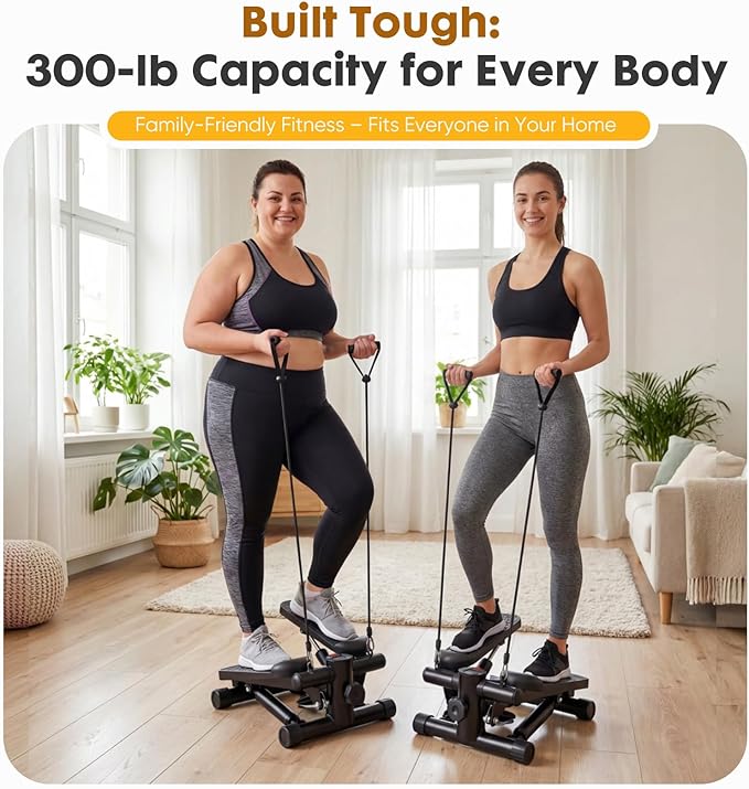 NEWBULIG Mini Stepper for Exercise at Home Stair Step Machine for Indoor Fitness Portable Home Gym Stepper for Full Body Workout 300lb Weight Capacity