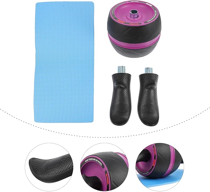 Ab Roller Wheel Exercise Wheel for Core Workout Abs Material with Automatic Rebound Feature Indoor Gym Fitness Equipment for Men and Women Abdominal Training