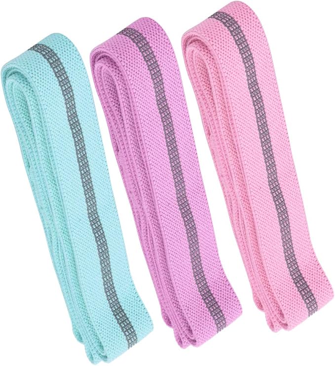 3 Pieces/Set Pilates Elastic Belt Exercise Belt Leg Belt Yoga Fitness Women's Draw Rope Training Ring Resistance Belt(candy color)