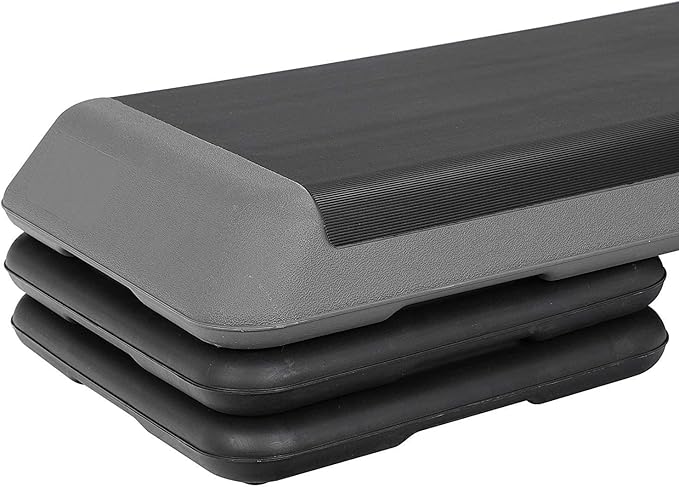 Smartxchoices 43 Inch Aerobic Stepper Adjustable Exercise Workout Step Platform Bench with 4 Risers 4" - 6" - 8" Height for Home Gym Fitness Training High Step Aerobics Platform