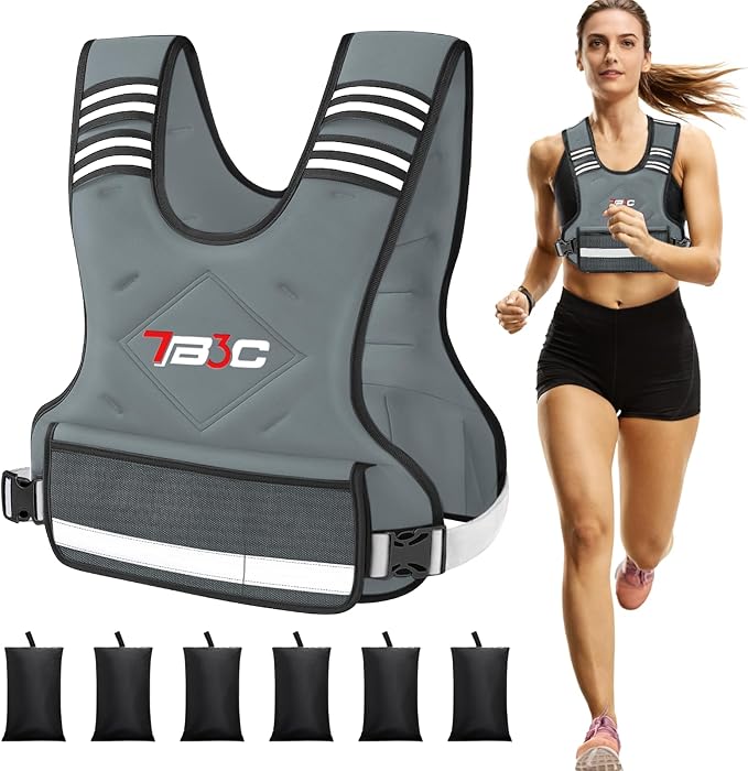 Adjustable Weighted Vest for Women - 04-10lb/11-20lb/20-32lb Vest with 6 Ironsand Weights for Strength Training,Body Weight Vest Exercise Set for Running, Walking and Home Workouts
