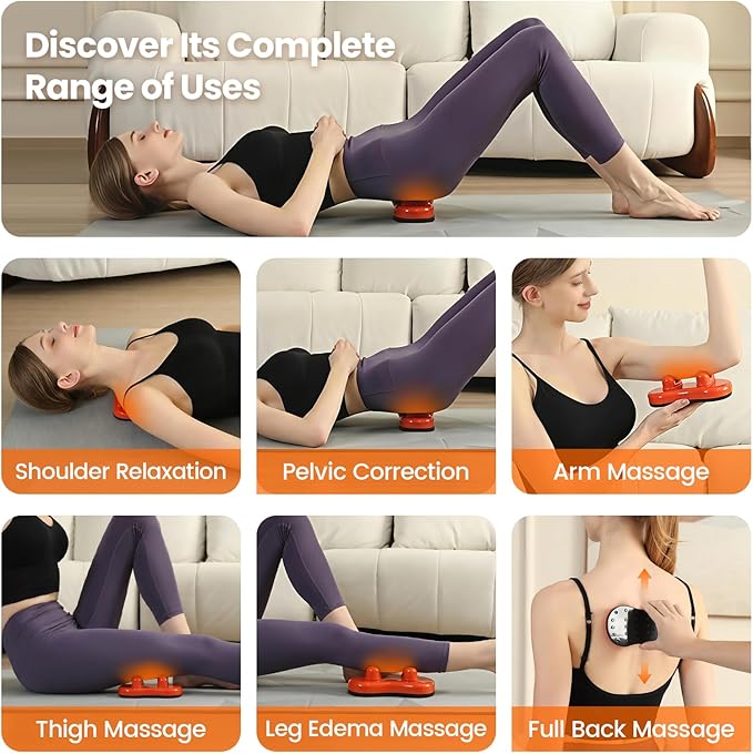 Manual Deep Tissue Muscle Massager, Myofascial Release & Trigger Point Massage Tool for Neck, Shoulder, Back, Pelvis & Full Body, Pain Relief, Stretching & Portable, Ideal Gift