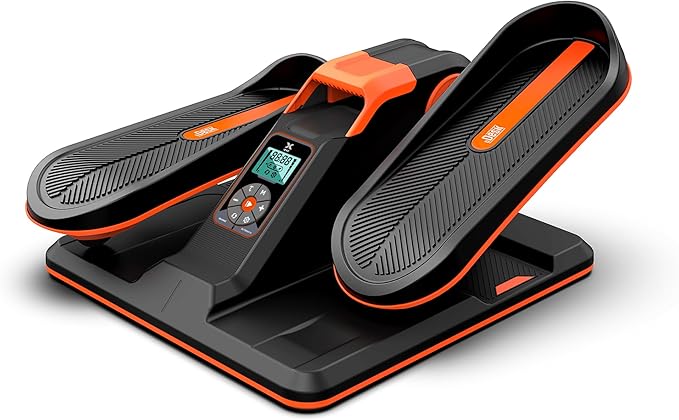 Under Desk Elliptical, Portable Seated Elliptical Exercise Machine, with Touch Screen Control Panel and Remote Control for Home or Office Use. Wireless Connectivity Enabled.