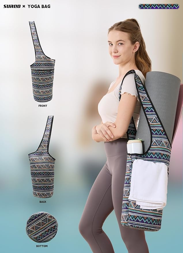 Yoga Mat Bag – Neoprene, Lightweight, Spacious Carrier, Large Zipper Pocket, Ideal for Gym Yoga & Fitness Mats