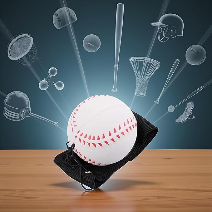 Wrist Return Ball, Sports Wrist Ball, Baseball On A String Rubber Rebound Wristband, Durable Elastic String Attached Rebound Balls