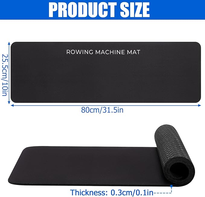TOBWOLF 2PCS Non-Slip Mat Compatible with Peloton Bike, Concept 2 Rowing Machine, Exercise Bike Mat, Mat Protect Hardwood Floor Carpet for Home Gym, Workout Mat for Bike Trainer, Stationary Spin Bike