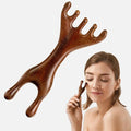 Double-Ended Wood Scalp Massager, Sandalwood Gua Sha Comb, Head Scalp Scratcher Massage Tool for Deep Relaxation & Stress Reductio Gifts(MoyRetty)