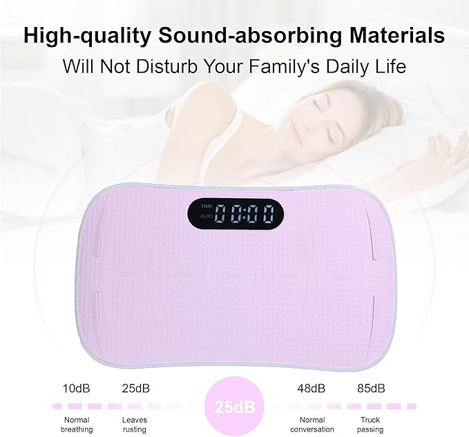 Silent Vibration Platform, 10-Frequency Shaking Machine for Weight Loss and Fitness Massage with Noise-Reduction Motor and 3 Modes for Home Workout Unisex Pink