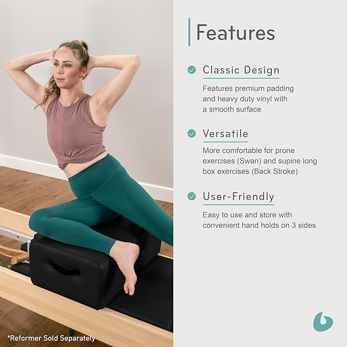 Balanced Body Centerline Sitting Box, Pilates Reformer Box for Balanced Body Centerline Reformer, Pilates Workout Equipment for Home Workouts and Professional Studio Use