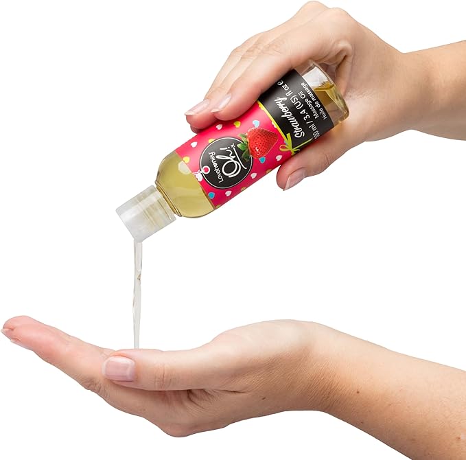 Lovehoney Strawberry Massage Oil - Infused with Essential Oils - Vegetarian Friendly - 3.4fl oz
