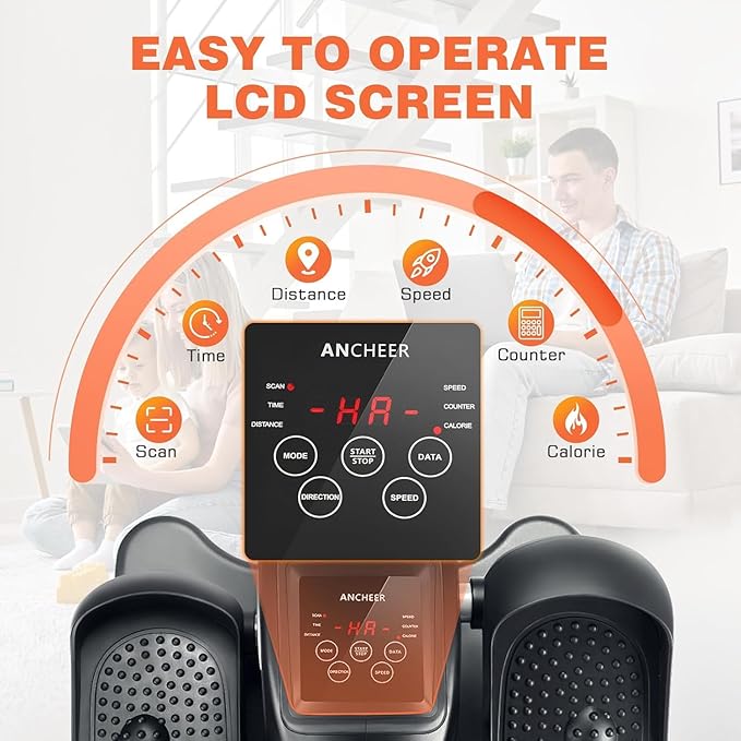 ANCHEER Under Desk Elliptical Machine, Electric Seated Pedal Exerciser, Mini Elliptical Machines, LCD Display Monitor, Portable Quiet Elliptical Machine, Leg Exerciser for Home