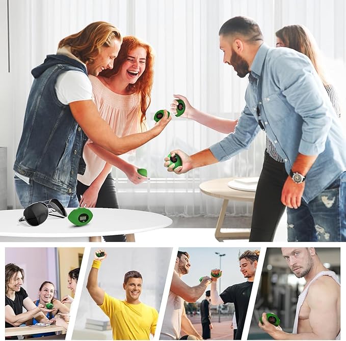 Hand Grip Strengthener, Rechargeable Digital Grip Strength Trainer with LCD Display Up to 220lbs/100kg, Silicone Hand Exercise Ball for Forearm Finger Training & Stress Relief, for Adults and Kids