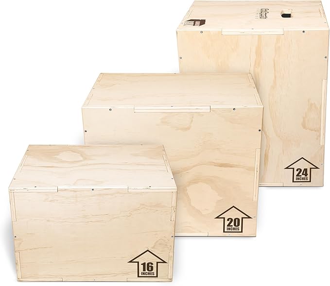 GoSports Fitness 3-in-1 Plyo Jump Box - Small, Standard, or XL - Launch Box Exercises for All Skill Levels