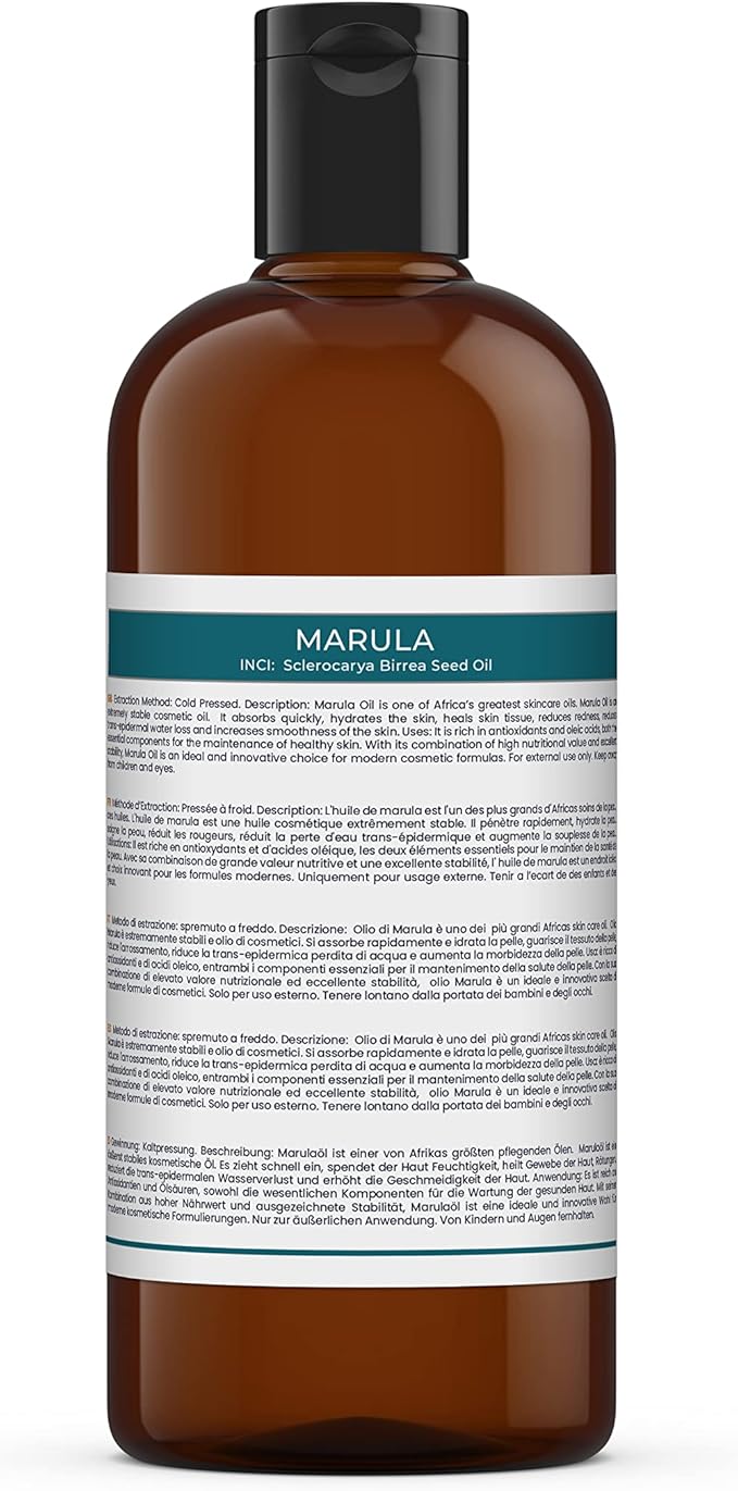 Mystic Moments | Marula Carrier Oil - 1 Litre - Pure & Natural Oil Perfect for Hair, Face, Nails, Aromatherapy, Massage and Oil Dilution Vegan GMO Free