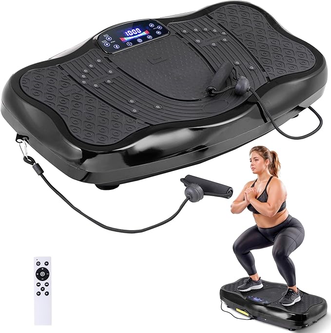 LEMY Vibration Plate Exercise Machine,Promote Fat Burning,Whole Body Shaker with Adjustable Speed and Time,Non-Slip Suction Pads,Home Training,Vibration Plate for Weight Loss,Shaping