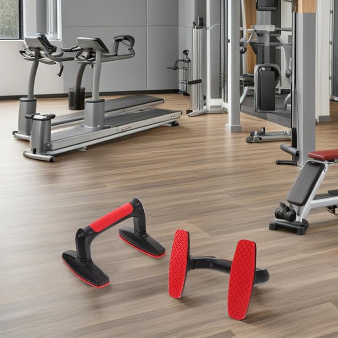 Didiseaon 2pcs Red Plastic Push up Bars Stands for Strength Training and Calisthenics Workout Equipment, Non-slip Push up Handles for Home Gym Fitness and Chest Muscle Exercise