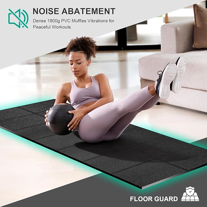 Foldable Treadmill Mat Walking Pads, Bike Exercise Equipment Mat, 1/4" Thick, 63"x30" Anti-Slip Waterproof Floor Protector for Carpet, Home Hardwood, Home Gyms, Workout Fitness Machines, Yoga, Gift