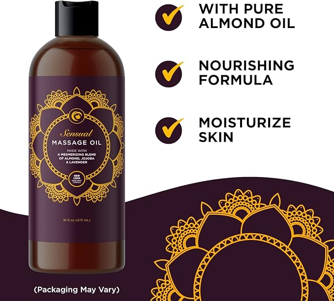 Massage Oils for Massage Therapy Bundle - Maple Holistics Massage Oil Kit with 16 Fl Oz Aromatherapy Lavender Massage Oil for Couples Plus Vanilla Scented Massage Oil Made with Pure Essential Oils