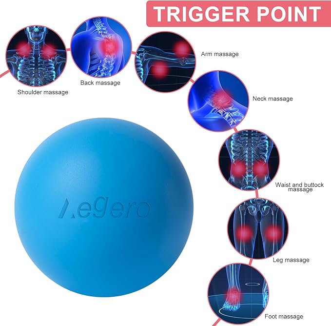 Massage Lacrosse Balls for Myofascial Release,Yoga Deep Tissue Massage,Trigger Point Therapy and Foot Plantar Fasciitis,Muscle Soreness Massager Ball (2Pack, Pink)