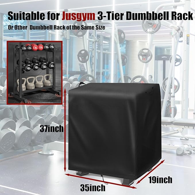 Dumbbell Rack Cover, Dust-Proof Strength Training Dumbbell Racks for Home Gym Cover Waterproof Dumbbell Weight Rack Protective Cover (Cover Only)
