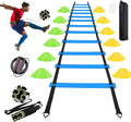 Agility Training Set for Soccer & Football - 20FT Speed Ladder, 12 Cones, and Training Aids for Kids Youth Sports Practice, Footwork Drill Kit
