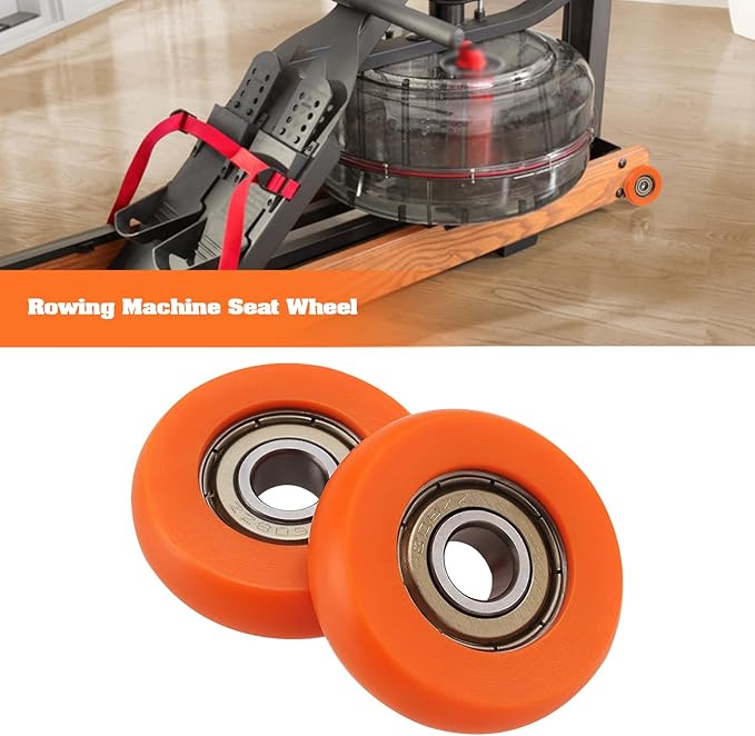2PCS Rowing Machine Seat Wheel Outer Diameter 36mm Width 10mm Inner Diameter 8mm Nylon Stainless Steel Roller Wheel with Bearing Load Capacity 67kg Orange