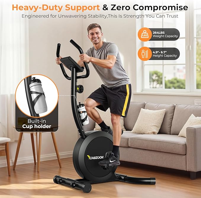 Exercise Bike Stationary Bikes for Home Adjustable Indoor Cycling Bike Magnetic Resistance Workout Bike Exercise Machine with Multi-Function Comfortable Seat, LCD Monitor, 264LBS Black