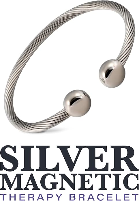 Twisted Stainless Steel Magnetic Therapy Bracelet High Power Magnets, For Men and Women, Adjustable Bangle