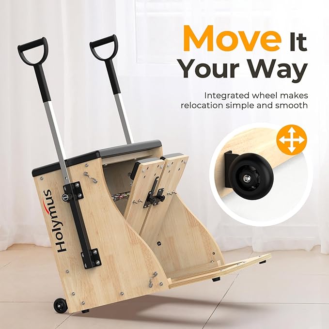 Pilates Chair with Handles, Upgrade Split Pedals & Resistance Bands - Professional Adjustable Fitness Chair for Home, Studio & Gym Use - Customizable Resistance Levels